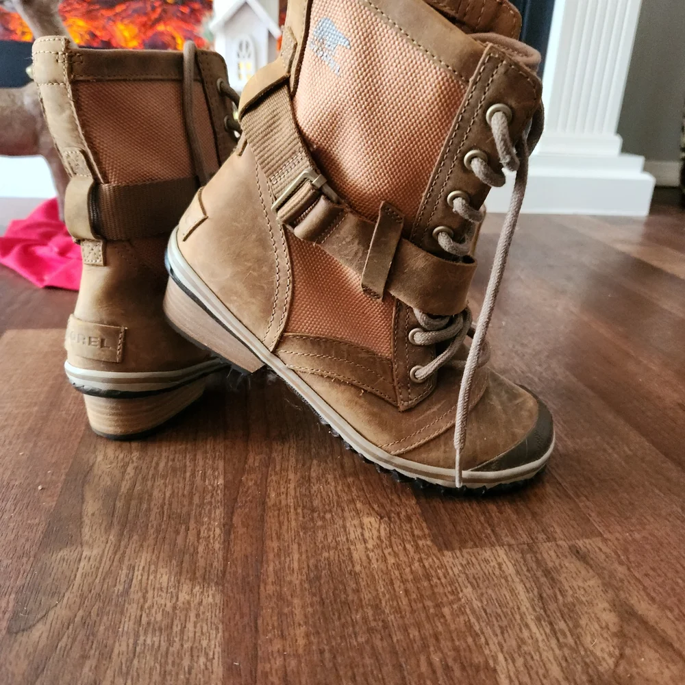 Sorel Tan Combat Boots for Women - Picture 2 of 5